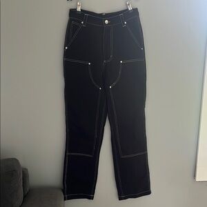 Steve Madden Black and White Straight Leg Jeans Timeless Design